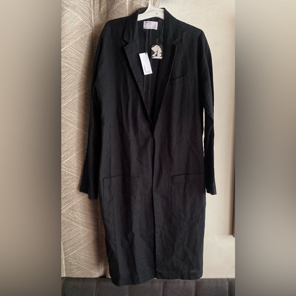 Your Neighbors Urban Outfitters Men's Linen Black Coat Sz Small NWT
